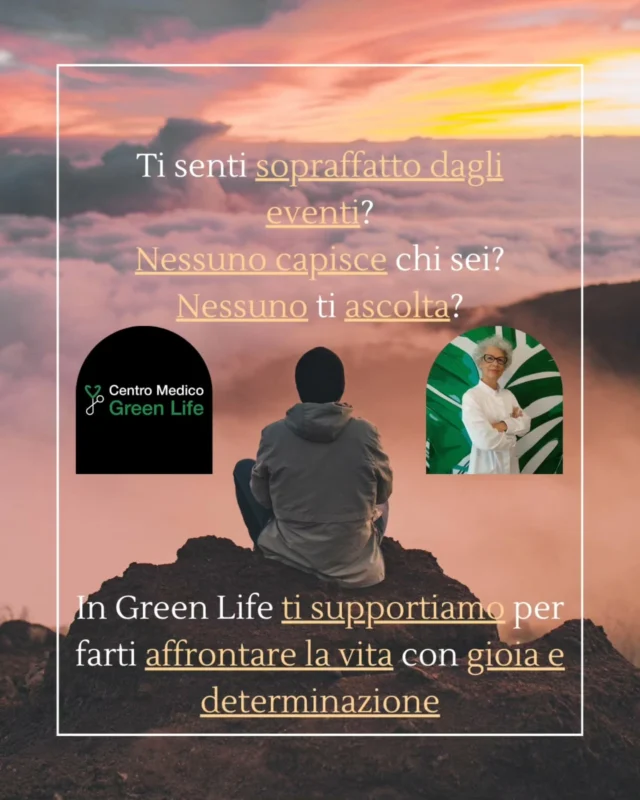 Ti senti sopraffatto dagli eventi? ⚖️🪨😫
Nessuno capisce come sei? 🗣️🚫🤷🏻
Nessuno ti ascolta? 🎧👂🏻🚫

Al Centro Medico Green Life 🌱🩺 la Dott.ssa Annamaria Graziani👩🏻‍⚕️ accoglie e supporta i suoi pazienti e li aiuta ad affrontare la vita con gioia e determinazione. ☺️💪🏻🆙

Per maggiori informazioni❓chiamaci allo:

☎️: 0438 68 32 76 

Oppure scrivici all'indirizzo mail:

📧: info@centromedicogreenlife.it

O direttamente nei messaggi in direct 💌✍🏻 

#centromedico #greenlife #conegliano #centromedicogreenlife #centromedicogreenlifeconegliano #greenlifeconegliano #centromedicoestetico #centromedicoprivato #psicologa #psicologo #psicoterapia #psicoterapeuta #psicologia #supportomorale #supportomotivazionale #comprensione #ascolto #gioia #determinazione #psicologi #psicologia_positiva #psicologiaclinica #psicologiapositva #coneglianoveneto #coneglianocentro #coneglianocity #coneglianovaldobbiadene