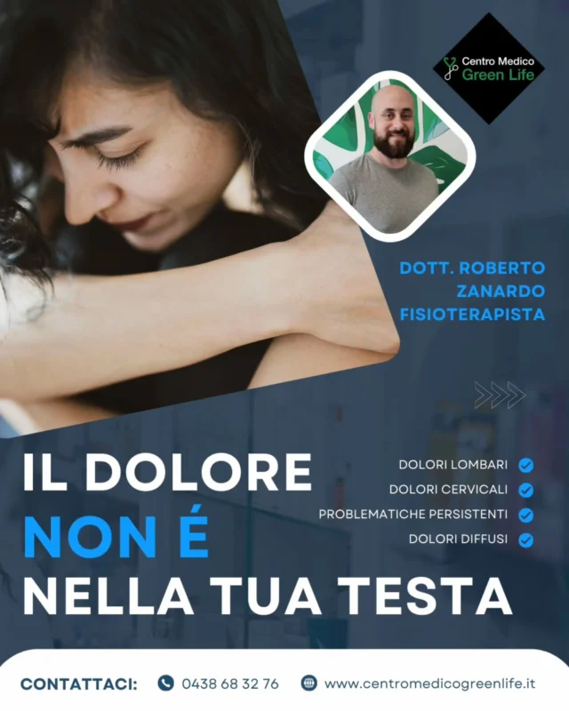 IL DOLORE NON É NELLA TUA TESTA 😫🚫🧠

Dolore lombare e cervicale sono tra le problematiche più diffuse al mondo, e che interferiscono con tutte le nostre attività quotidiane. 😫🦴🧠
Spesso diventano problematiche persistenti, croniche, che col tempo possono allontanarci dalle attività più importanti per noi. ⏳🙅🏻🎢

Quando questo succede, può capitare di sentirsi dire che non c’è nulla che non va nel collo o nella schiena, che è “una cosa di testa”. 🗣️🗨️🧠

Il cervello ha il suo ruolo nel dolore, ma non sei tu a inventarlo, è importante rivolgersi ad una persona in grado di aiutarti a comprendere meglio e gestire tutte le sfaccettature del tuo dolore. 👨🏻‍⚕️👍🏻

Al Centro Medico Green Life puoi trovare il Dott. Roberto Zanardo, fisioterapista, che può aiutarti a tornare alle attività che ami. 🌱🩺👨🏻‍⚕️😍

Per maggiori informazioni❓chiamaci allo:

☎️: 0438 68 32 76 oppure scrivici all'indirizzo mail:

📧: info@centromedicogreenlife.it

O direttamente nei messaggi in direct 💌✍🏻 

#centromedico #greenlife #conegliano #centromedicogreenlife #centromedicogreenlifeconegliano #greenlifeconegliano #robertozanardo #robertozanardofisioterapista #Fisioterapia #fisioterapiadomicilio #fisioterapiaconegliano #fisioterapista #fisioterapistaconegliano #cervicali #cervicale #dolorecervicale #doloricervicali #dolorelombare #dolorilombari #dolorecollo #doloreschiena #doloricronici #lombalgia #lombalgiacronica #lombosciatalgia #lombosciatalgiaacuta #coneglianoveneto #coneglianocentro #coneglianocity #coneglianovaldobbiadene